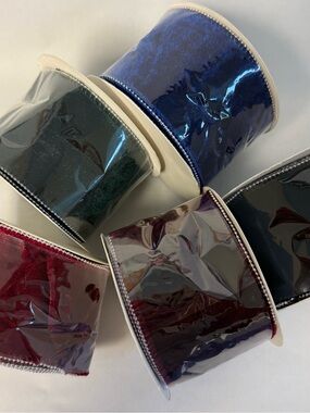 JAS 5 Spools Decorative Velvet Ribbon  NWT